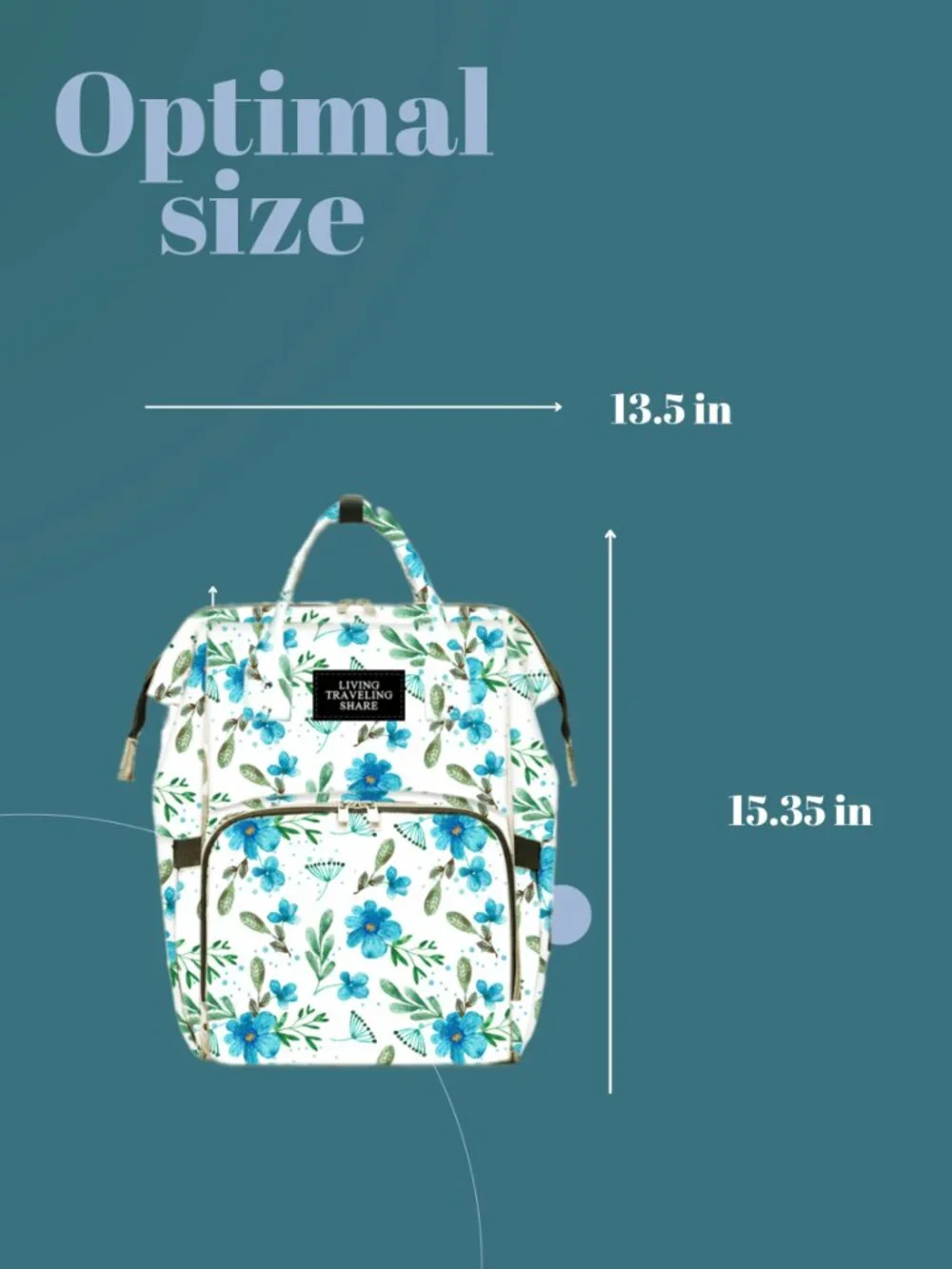Living Traveling Share Floral Diaper Bag Backpack